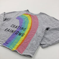 'Chasing Rainbows' Grey Lightweight Sweatshirt - Girls 9 Years