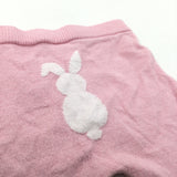 Rabbit Pink & White Knitted Leggings - Girls 0-3 Months