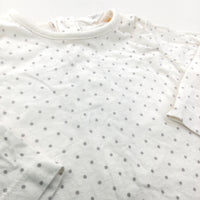 Spotty Grey & White Long Sleeve Top - Girls 0-3 Months