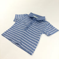 Blue & White Striped Polo Shirt - Boys Newborn