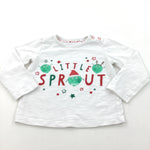 'Little Sprout' White Long Sleeve Christmas Top - Boys/Girls 6-9 Months