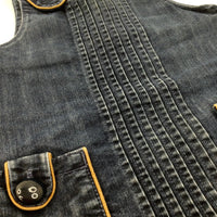 Dark Blue Denim Pinafore Dress - Girls 12-18 Months