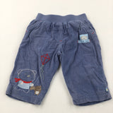'Little Bear' Embroidered Lined Corduroy Trousers - Boys 3-6 Months