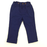 Blue Trousers with Adjustable Waist - Boys 12-18 Months