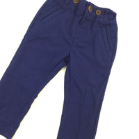 Blue Trousers with Adjustable Waist - Boys 12-18 Months