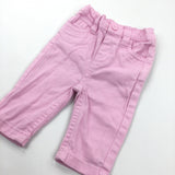 Pink Cotton Twill Trousers - Girls 0-3 Months