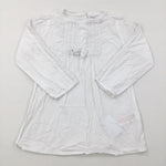 White Long Sleeve Tunic - Girls-5-6 Years