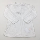 White Long Sleeve Tunic - Girls-5-6 Years