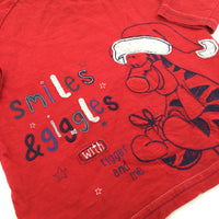 'Smiles & Giggles…' Tigger Embroidered Red Top - Boys 9-12 Months - Christmas