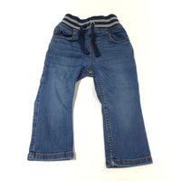 Mid Blue Denim Pull On Jeans - Boys 9-12 Months