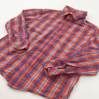 Red, Blue & Yellow Checked Cotton Shirt - Boys 6-7 Years