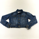 Short Waisted Mid Blue Denim Jacket - Girls 7-8 Years