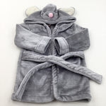 Mouse Grey Fleece Dressing Gown - Boys/Girls 18-24 Months