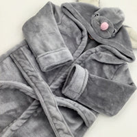 Mouse Grey Fleece Dressing Gown - Boys/Girls 18-24 Months