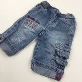 'Scruffy Joe' Mid Blue Denim Jeans - Boys 3-6 Months