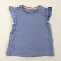Frill Shoulder Blue T-Shirt - Girls 18-24 Months