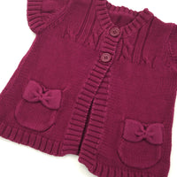 Purple Short Sleeve Cardigan - Girls 18-23 Months