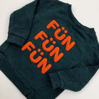 'Fun Fun Fun' Green Sweatshirt - Boys 18-24 Months