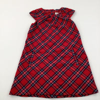 Tartan Red & Navy Dress - Girls 9-10 Years