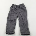 Grey Lined Lightweight Cotton Trousers - Boys 6-9 Months