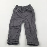 Grey Lined Lightweight Cotton Trousers - Boys 6-9 Months