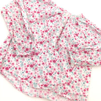 Flowers Pink & White Long Sleeve Tunic - Girls 12-18 Months