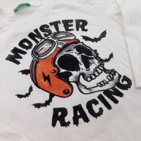 'Monster Racing' White Long Sleeved Top - Boys 24 Months