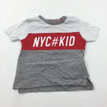 'NYC Kid' White, Red & Grey T-Shirt - Boys 3-6 Months