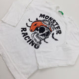 'Monster Racing' White Long Sleeved Top - Boys 24 Months