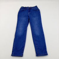 Mid Blue Skinny Denim Jeans With Adjustable Waistband - Girls 9-10 Years
