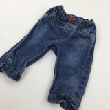 Mid Blue Denim Jeans with Adjustable Waistband - Boys 3-6 Months