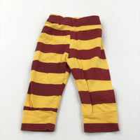 Yellow & Tan Striped Lightweight Jersey Trousers - Boys/Girls 6-9 Months