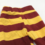 Yellow & Tan Striped Lightweight Jersey Trousers - Boys/Girls 6-9 Months