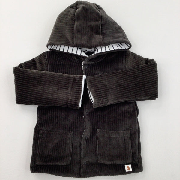 Brown Ribbed Soft Jacket - Boys 18-24 Months