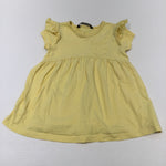 Yellow Jersey Dress with Broderie Detail - Girls 12-18 Months