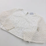Lace Cropped Cream Top - Girls 9-10 Years