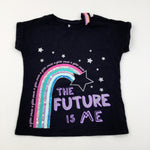 'The Future Is Me' Rainbow Black T-Shirt - Girls 9-10 Years