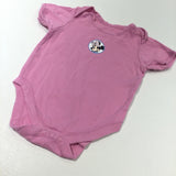Minnie Mouse Pink Shor Sleeve Bodysuit - Girls 9-12 Months