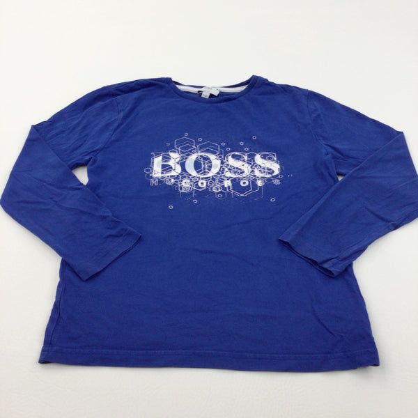 'Boss' Blue Long Sleeve Top - Boys 7-8 Years