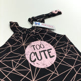 **NEW** 'Too Cute' Pink & Black Romper & Headband Set - Girls Newborn