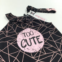 **NEW** 'Too Cute' Pink & Black Romper & Headband Set - Girls Newborn
