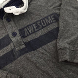 'Awesome' Dark Grey Rugby Shirt - Boys 18-24 Months