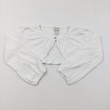 Gem Button White Cardigan - Girls 7-8 Years