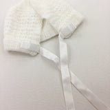 White Knitted Bonnet - Boys/Girls Newborn