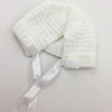 White Knitted Bonnet - Boys/Girls Newborn