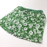 Flowers White & Green Swimming Shorts - Boys 9-12 Months