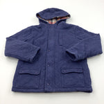 Blue Quilted Coat with Hood - Boys 8-9 Years