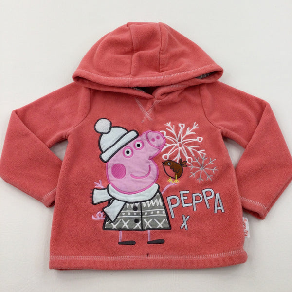 'Peppa' Winter Pink Hoodie - Girls 18-24 Months