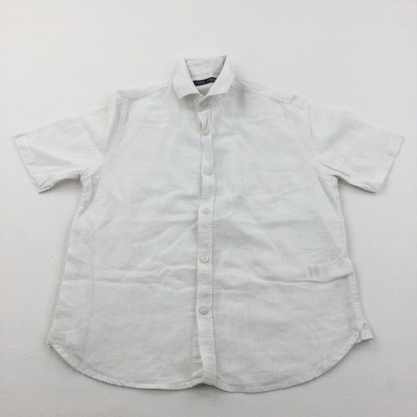 White Linen Shirt - Boys 8 Years