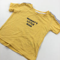 'Mummy's Little Man' Yellow T-Shirt - Boys 6-9 Months